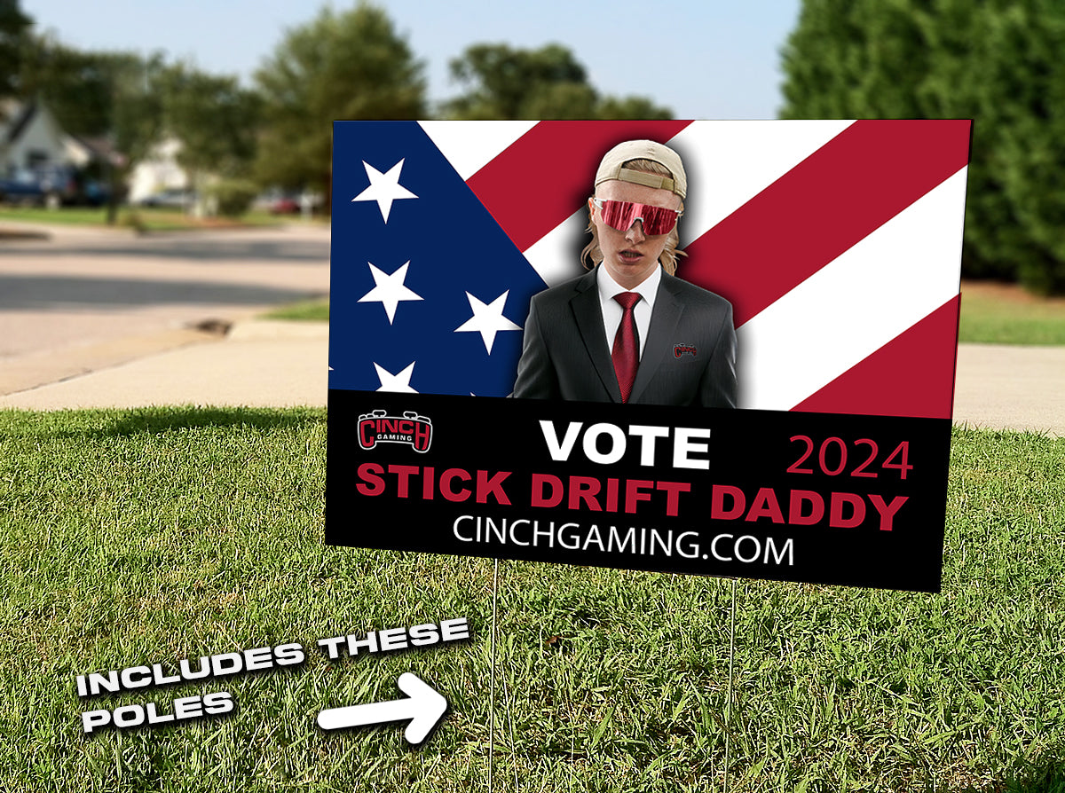 Official Campaign Yard Sign 24" x 18" (with stand) - Cinch Gaming