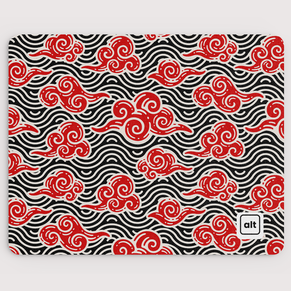Red Anime Clouds Mousepad - Cinch Gaming