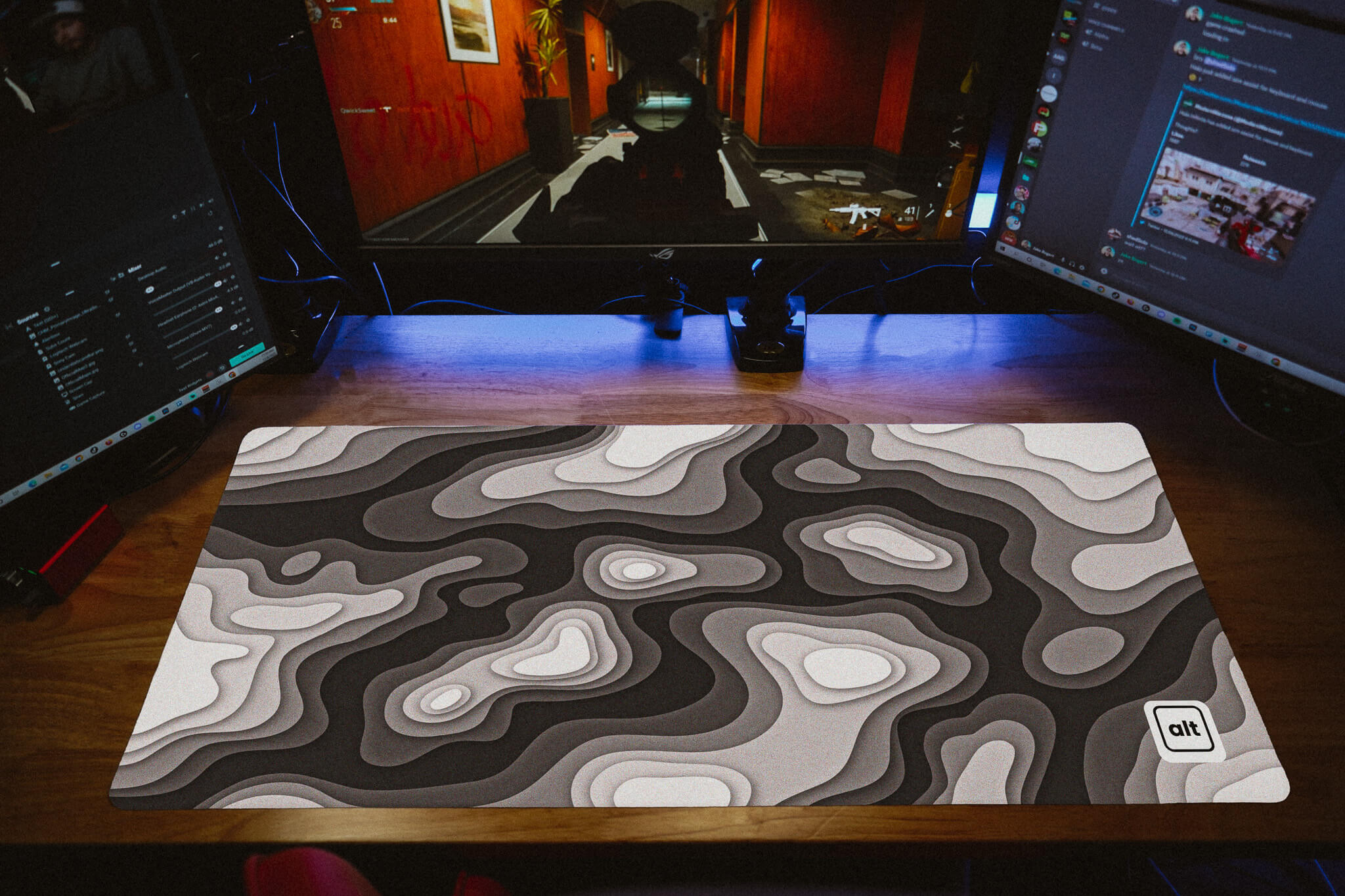 Black and White Regions Mousepad - Cinch Gaming