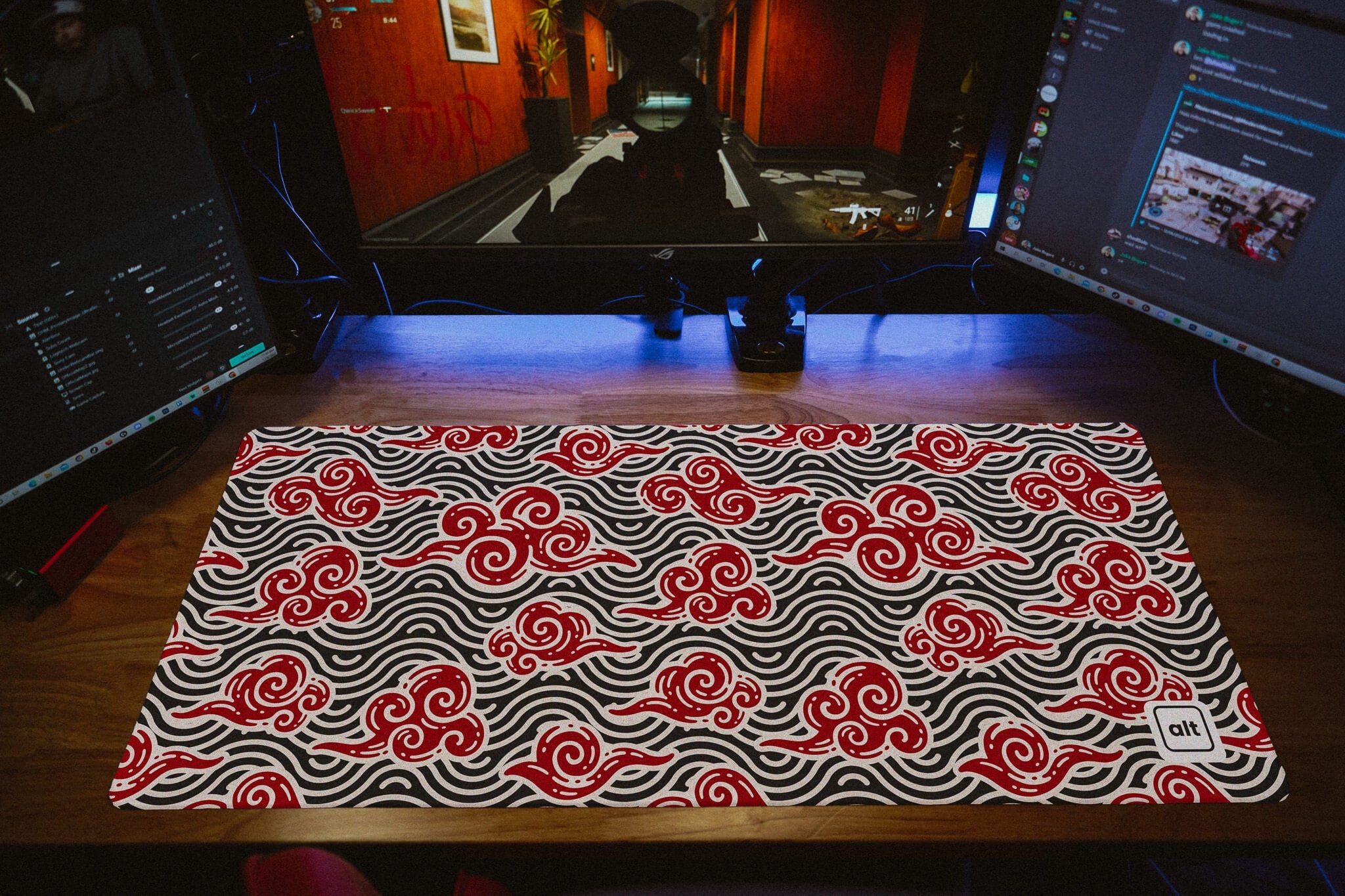Red Anime Clouds Mousepad - Cinch Gaming