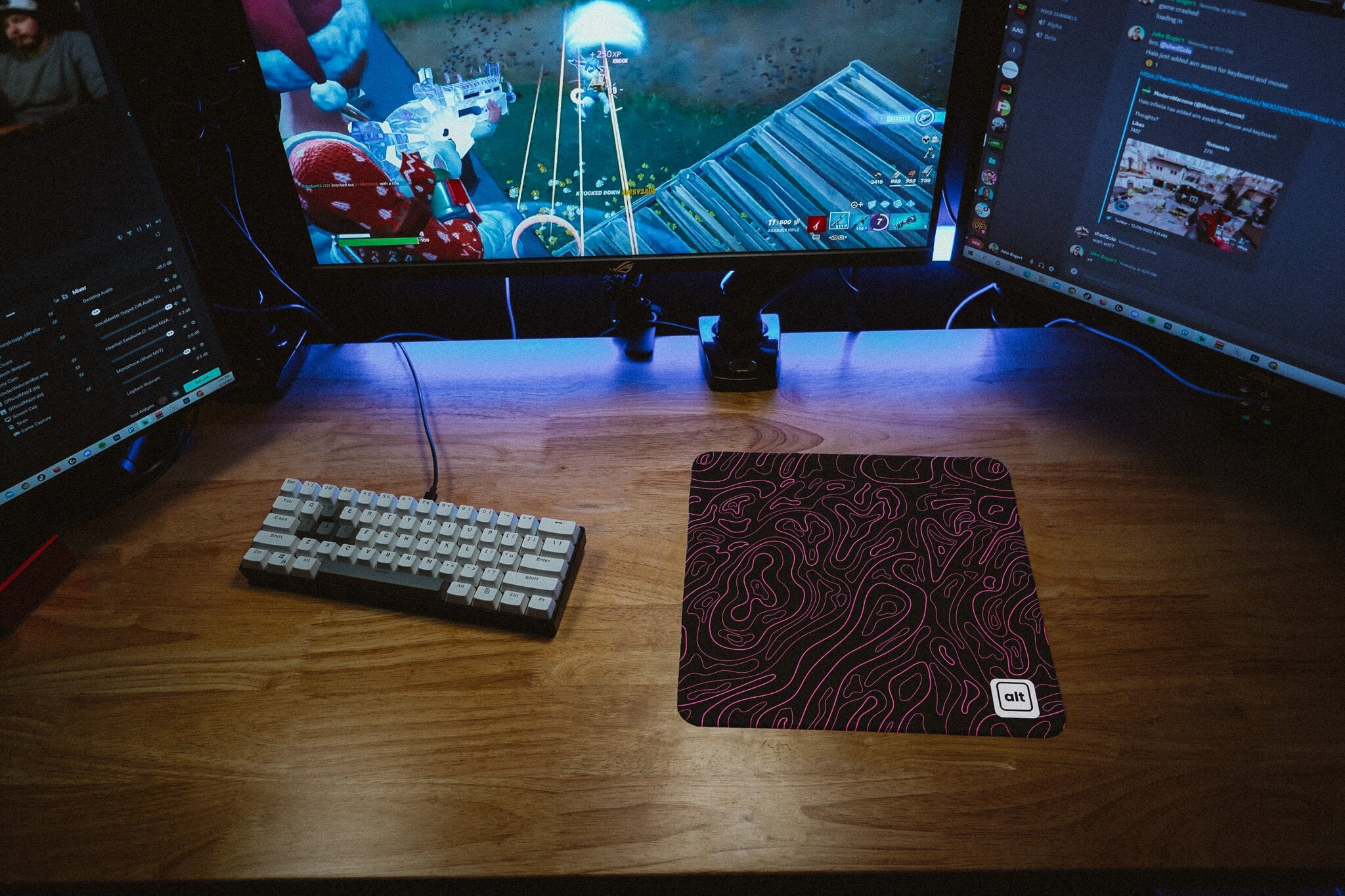 Pink Black Damascus Mousepad - Cinch Gaming