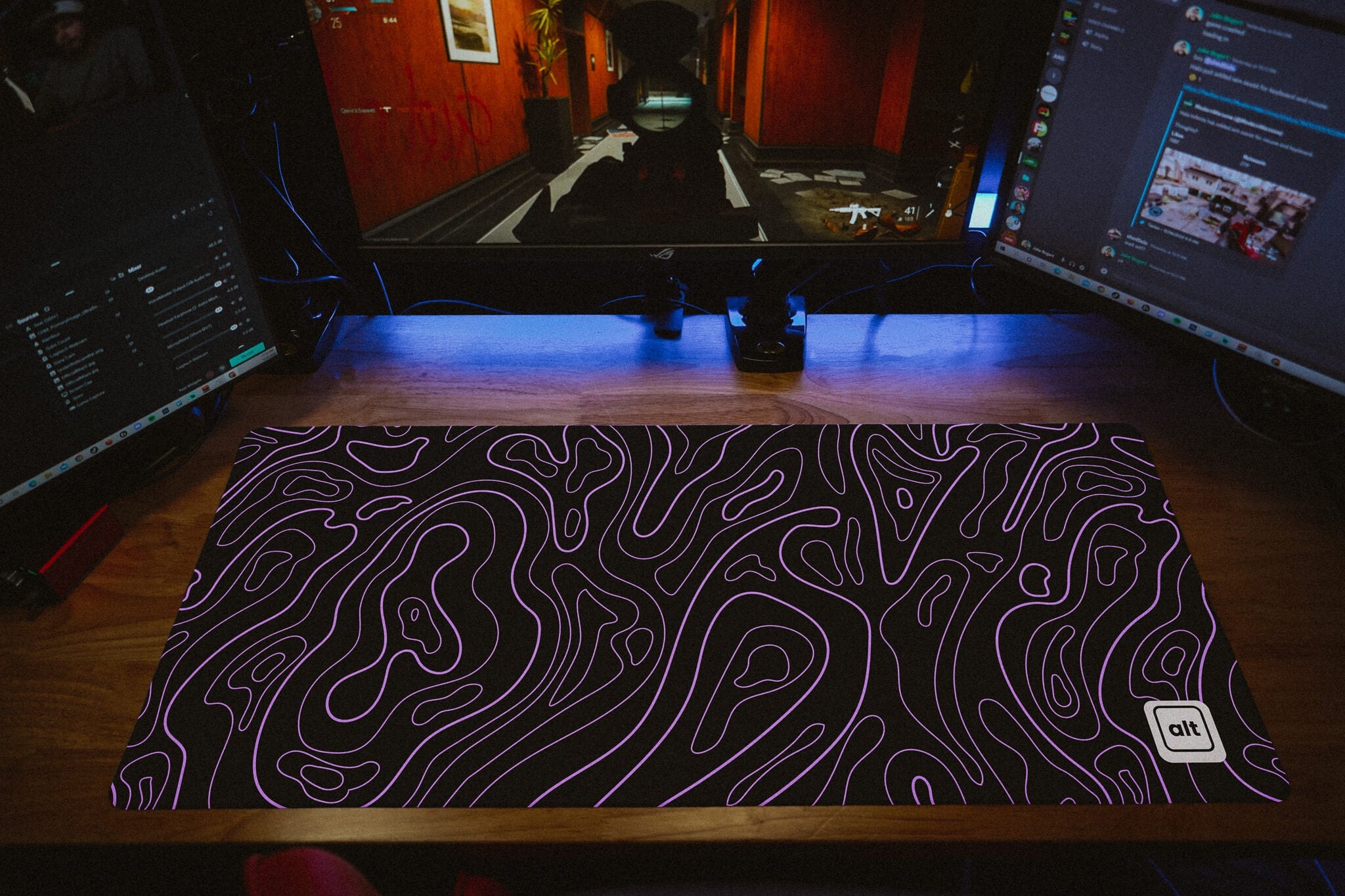 Purple Black Damascus Mousepad - Cinch Gaming