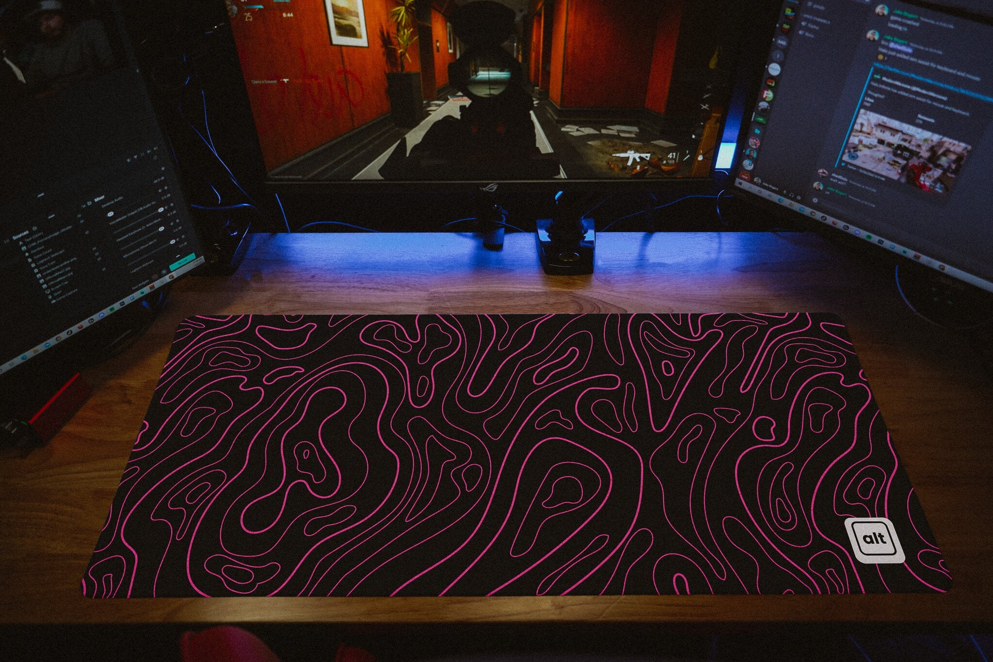 Pink Black Damascus Mousepad - Cinch Gaming