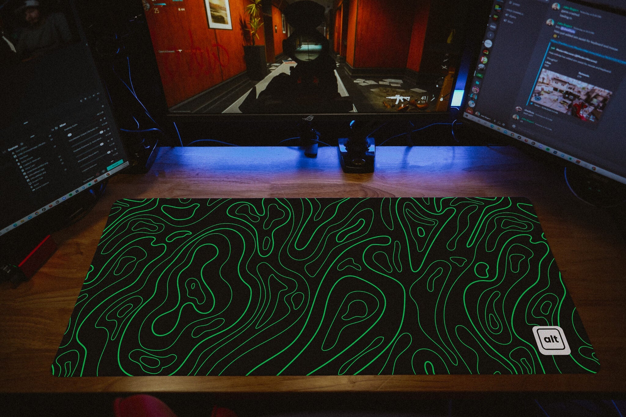 Green Black Damascus Mousepad - Cinch Gaming