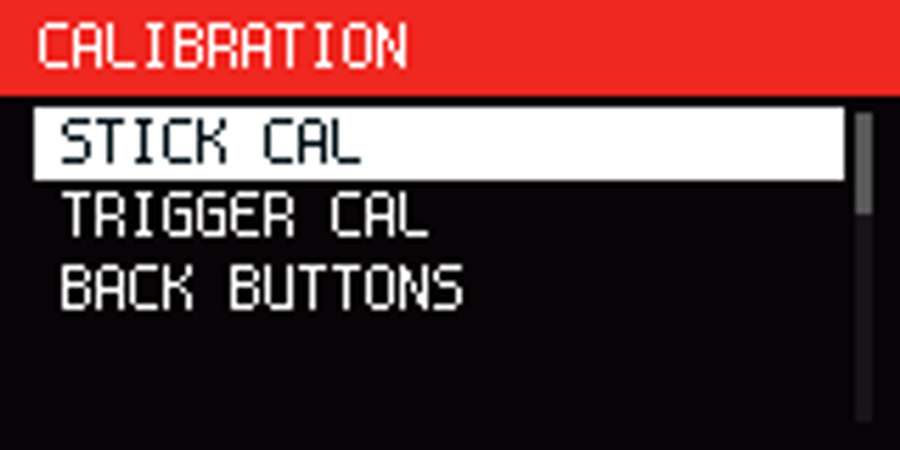 Calibration · Stick, trigger, back buttons