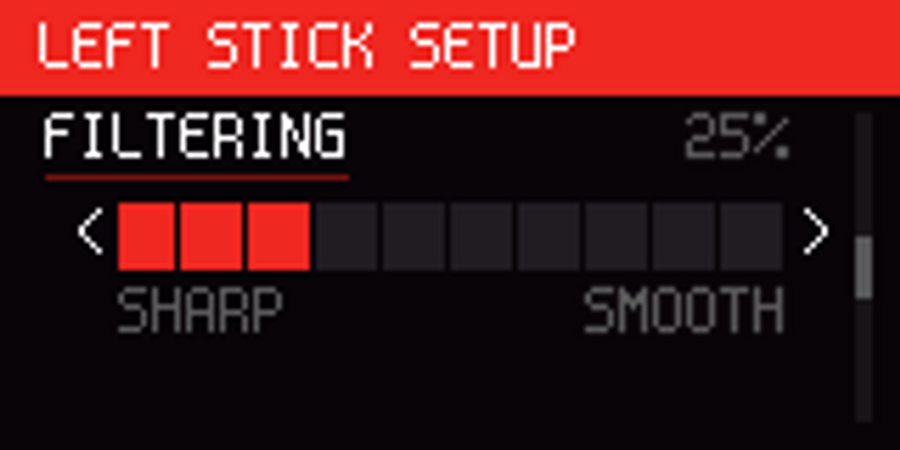 Stick filter · Sharp to smooth