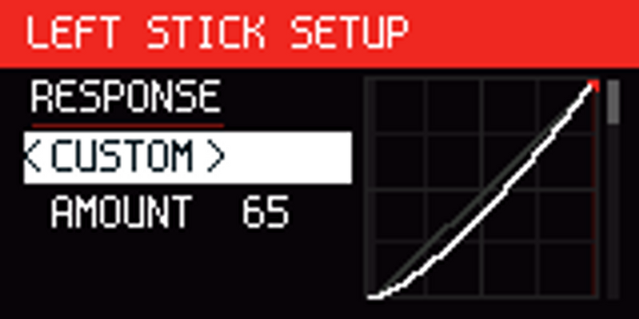 Stick setup right on the controller