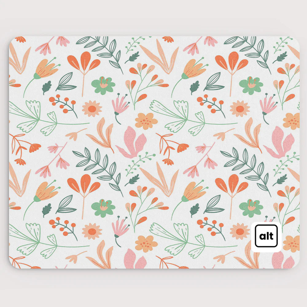 White Floral Mousepad - Cinch Gaming