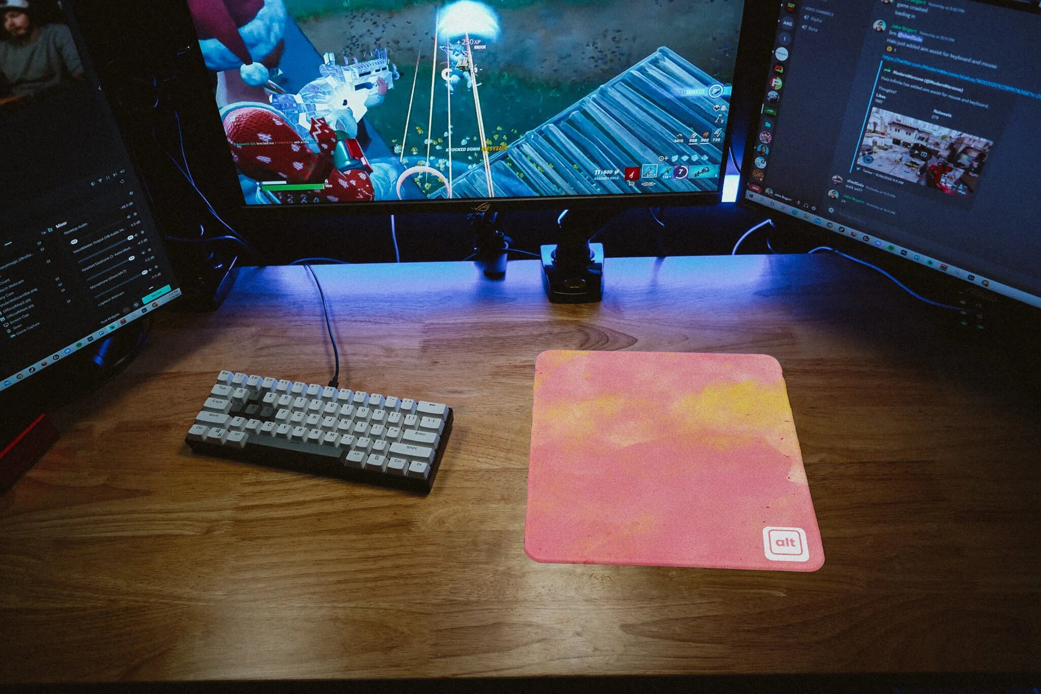 Pink and Gold Watercolor Mousepad - Cinch Gaming