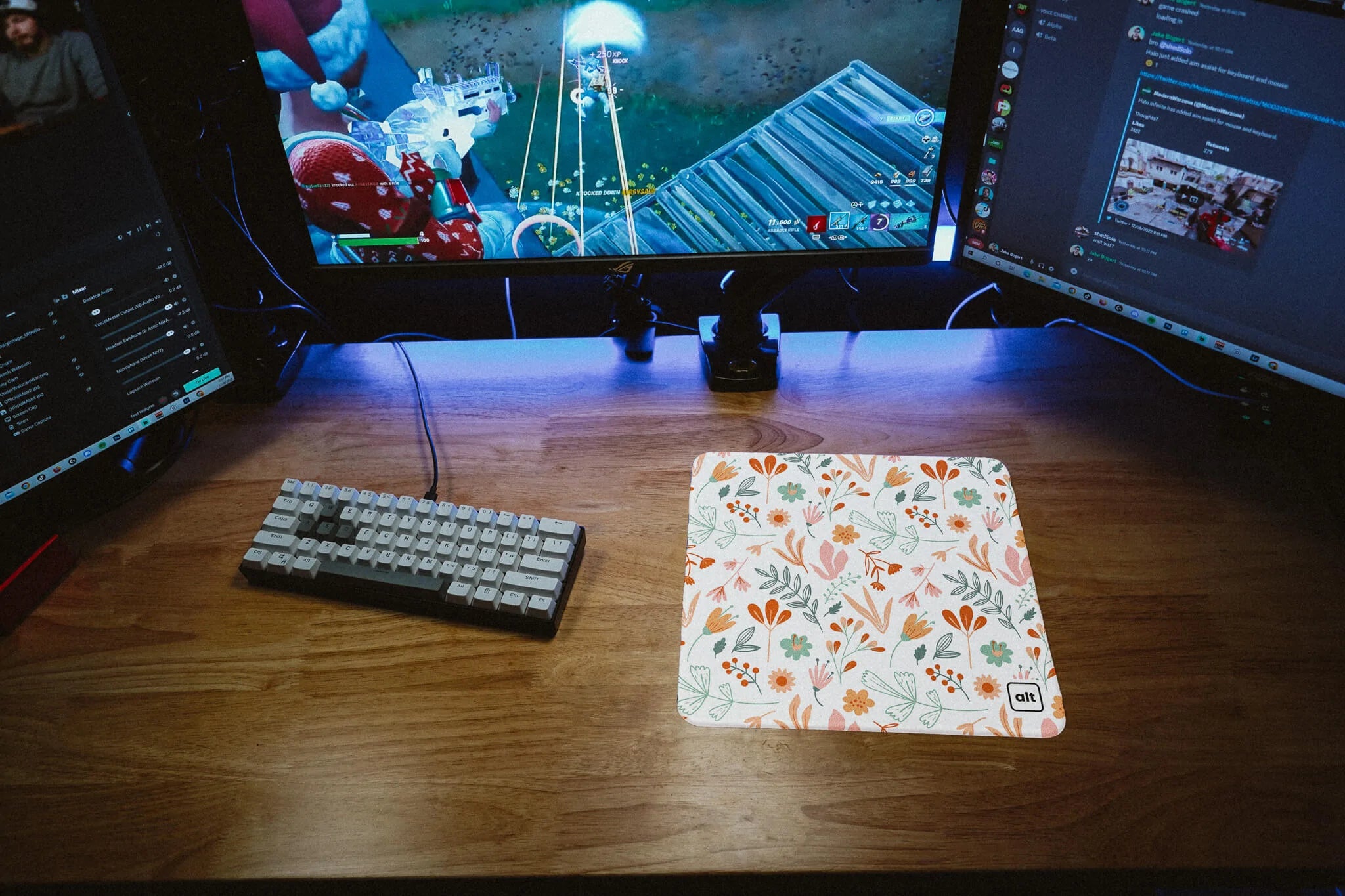 White Floral Mousepad - Cinch Gaming